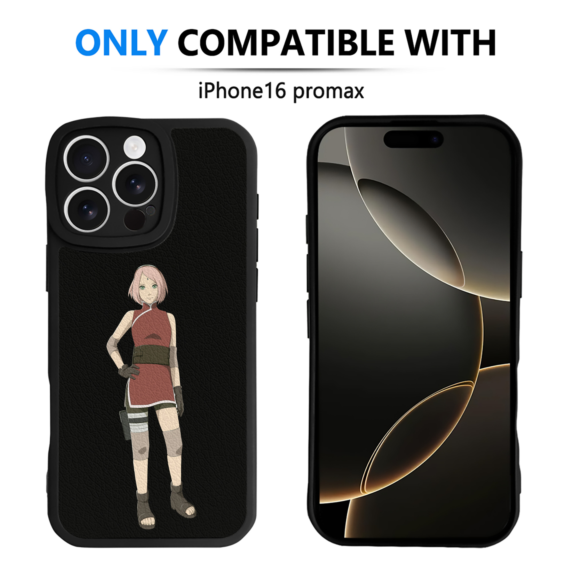（画像用） NARUTO -ナルト- 春野サクラ Haruno Sakura 【iPhone 16シリーズ対応】シリコンスマホケース（レザー調） 材質：シリコン